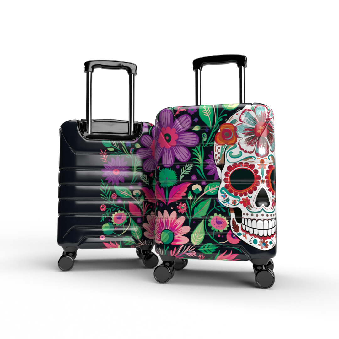 FLORAL SKELETON CARRY ON LUGGAGE